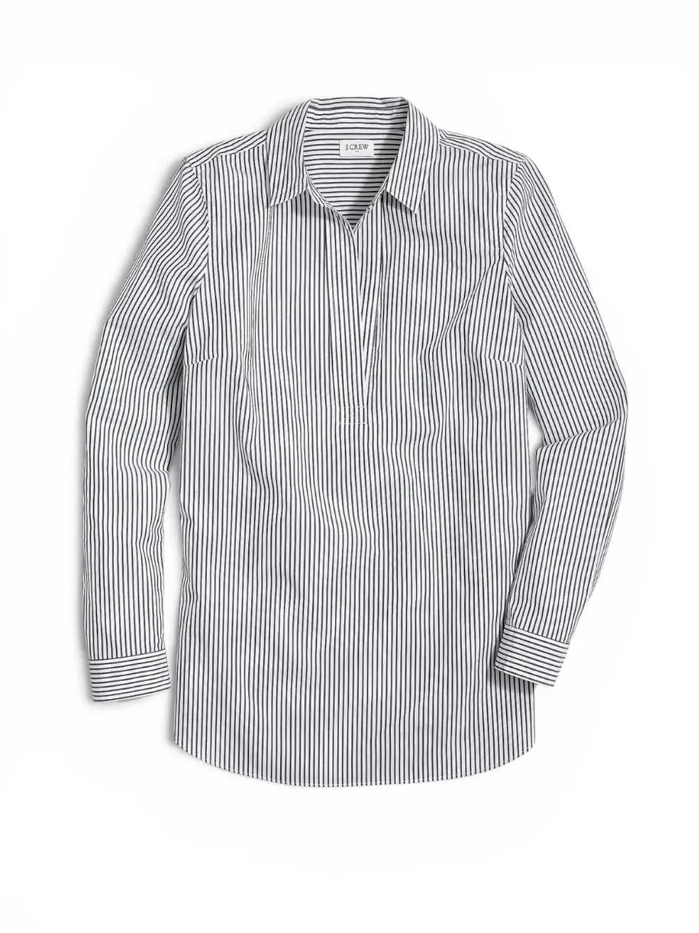 J Crew Popover Shirt White Black Striped AD374 SMALL Summer 2020 Preppy Tunic